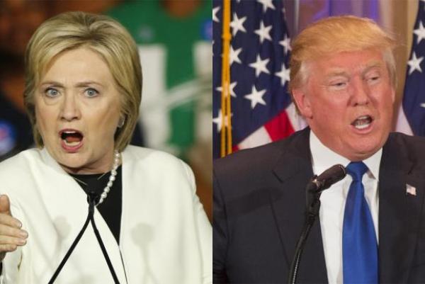 Os candidatos Hillary Clinton e Donald Trump, que disputam a indicação dos partidos Democrata e Republicano para as eleições à presidência dos Estados Unidos -Agência Lusa.