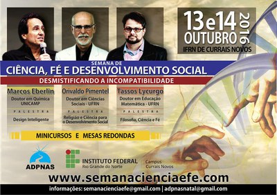 Com o tema "Ciência e Fé: Desmistificando a Incompatibilidade", o evento acontecerá nos dias 13 e 14 de Outubro e será aberto à toda comunidade. 